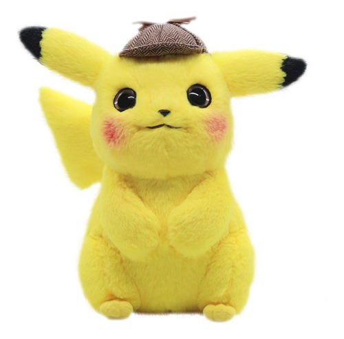 Boneco Detetive Pikachu Pelúcia 28cm Brinquedo Pokemon 467