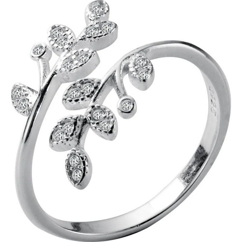 Anillo Hojas Plata 925 Ajustable Arbol Regalo Mujer