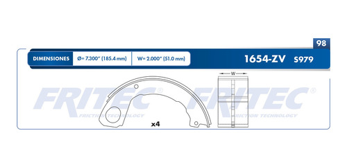 Balata Tambor Isuzu Npr-hd 2012 - 2015 6 Alta Calidad