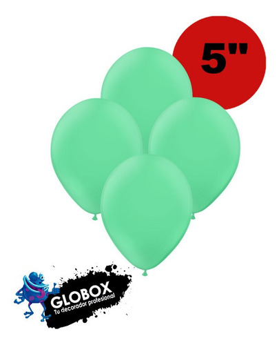 Globox Perlado 5 Pulgadas Color Verde Agua X 50 Un.