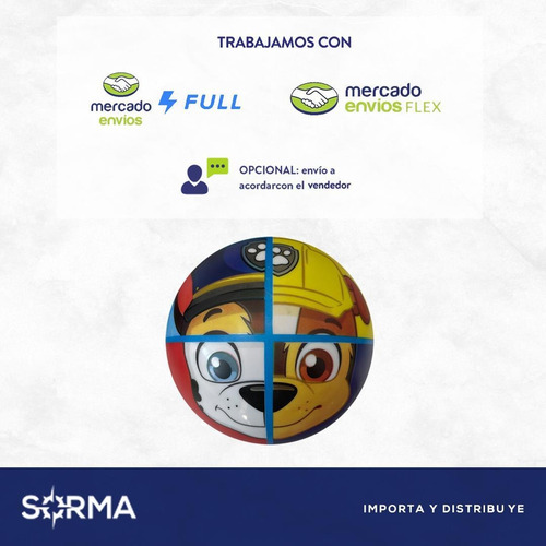 Imagen 6 de 8 de Pelota Goma Paw Patrol Licencia Oficial