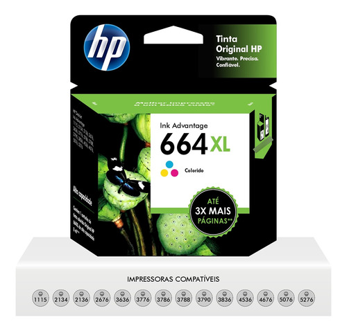 Cartucho Hp 664 Xl Color Original 2136 2676 3776 5076 5276