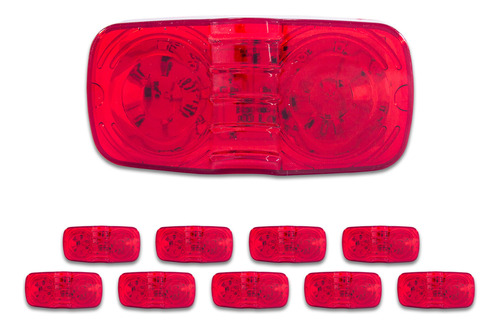 Set 10 Plafones Lat Rectangulares Luz Roja 12-24 V Tunelight