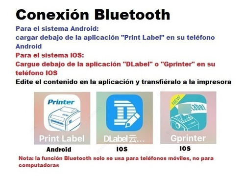 Impresora Termica De Etiquetas Bluetooth 120mm De Ancho 4x6