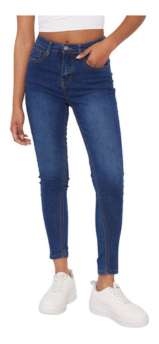 Jeans Básico 5 Pocket Skinny Azul Oscuro - Mujer Corona