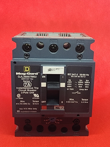 Interruptor Termomagnetico Square'd Gjl36007m02