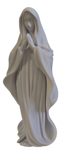 Estatuilla Virgen María Minimalista Deco Religiosa 21cm Blanco