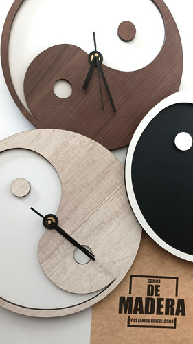 Reloj De Pared De Madera Analógico Diseño Shangai 30x30