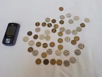 Comprar Lote 50 Antiguos Cospeles Fichas Teléfono Larga Y Corta Dist