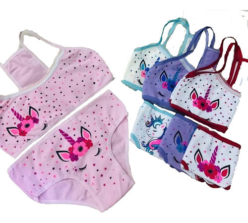 Pack X3 Conjunto Nena Unicornio Top De Algodon Y Culote 182