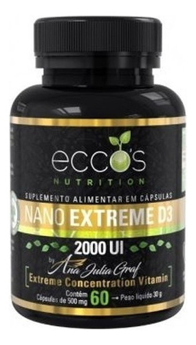 Suplemento Alimentar Eccos Nano Extreme D3 60 Cápsulas