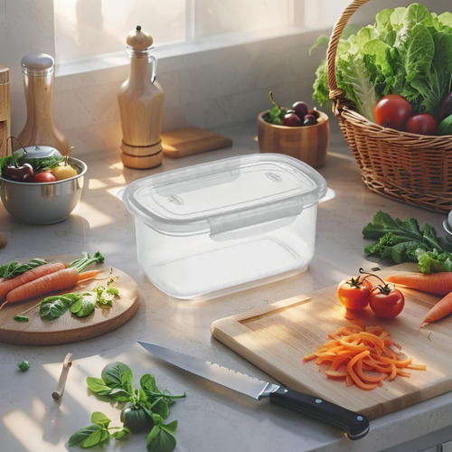 Pote Alto Com Travas 2,2 L Transparente Microondas Freezer