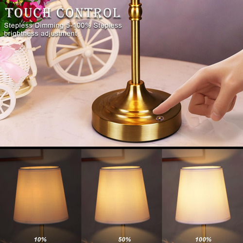 Lámpara De Mesa Led Recargable Inalámbrica Táctil Regulable