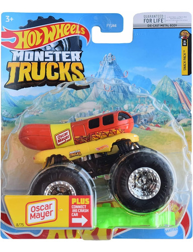 Diecast Hot Wheels Monster Trucks Oscar Mayer Hot Dog, 1:64