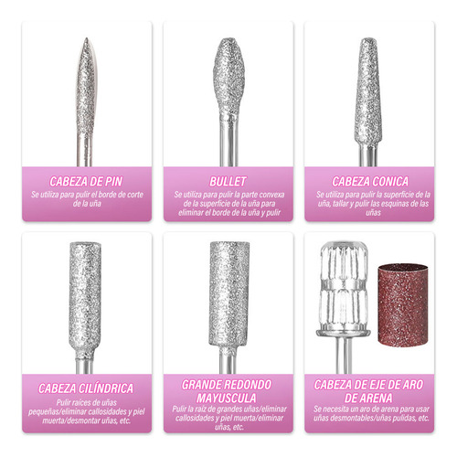 Pulidor Esmeril Para Uñas Profesional 45000 Rpm Limas Uñas