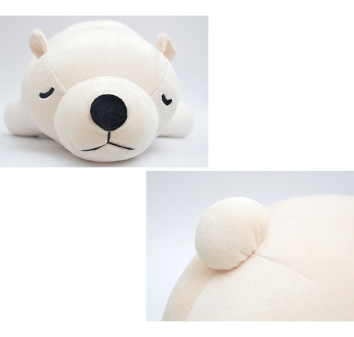Almohada De Peluche Con Forma De Oso Polar, 35 Cm, Color Bla