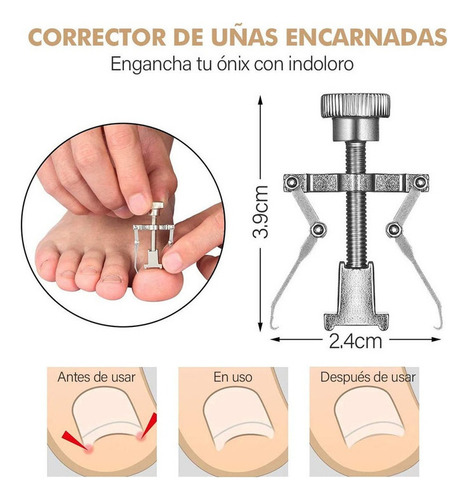 Juego De Tijeras De Uñas Profesionales Para Pedicura, 7 Piez