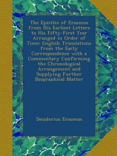 Libro: En Inglés Las Epístolas De Erasmo Desde Sus Inicios