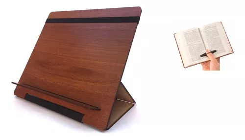 Atril de madera portátil para libros, soporte de lectura de madera