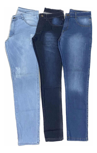Promoção - Kit 3 Calças Jeans Com Elastano Direto Da Fábrica