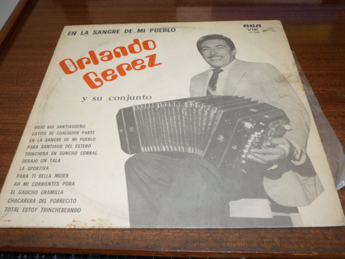 Orlando Gerez En La Sangre De Mi Pueblo Vinilo Promo