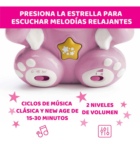Osito Musical Juego Juguete Luz De Noche Cuarto Del Bebe
