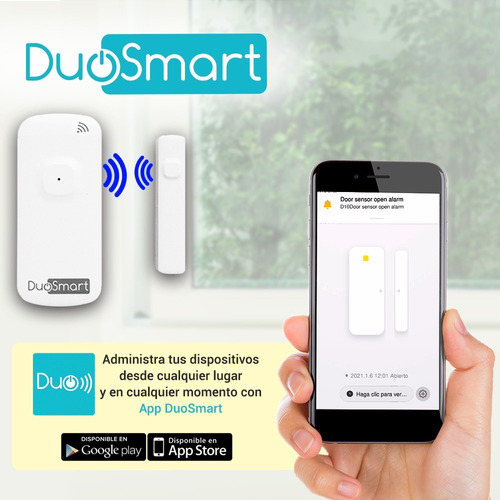 Imagen 2 de 5 de Sensor Magnético Wifi D10 Para Puerteas Y Ventanas