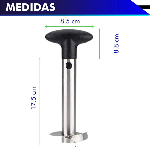 Imagen 8 de 8 de Descorazonador De Piña En Rebanadas De Acero Inoxidable
