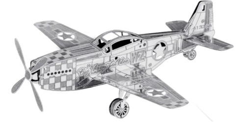 3d Metal - Mini Puzzle Armable Diseño Avión Mustang