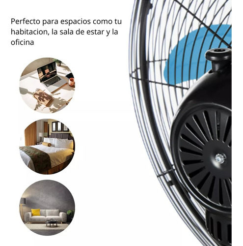 Ventilador 3 En 1 De Piso Pared Pedestal 3 Aspas Color Negro