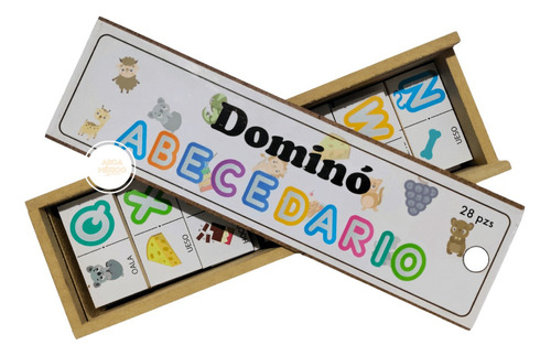 Dominó Abecedario: Juego De Mesa Didáctico Vocabulario 28 Pz