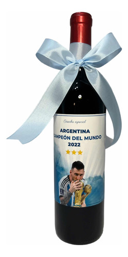 Vino Argentina Campeón Qatar 2022 Etiqueta Personalizada