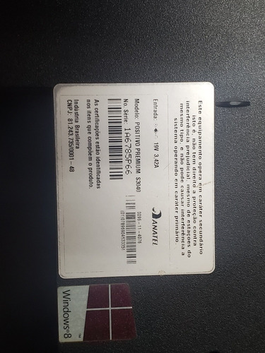 Imagem 2 de 6 de Note Positivocom Processador I7com 8gb De Memoria No Estado