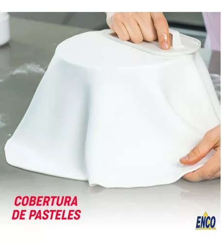 ENCO Fondant blanco premium, vainilla, listo para usar, 2.2 libras (2.2 lbs)