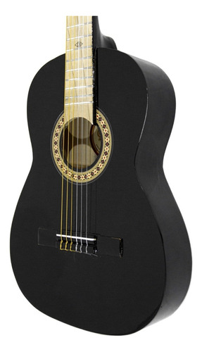 Guitarra Tercerola 3/4 Acústica Clásica Tc1-negro Color Negro Orientación De La Mano Derecha