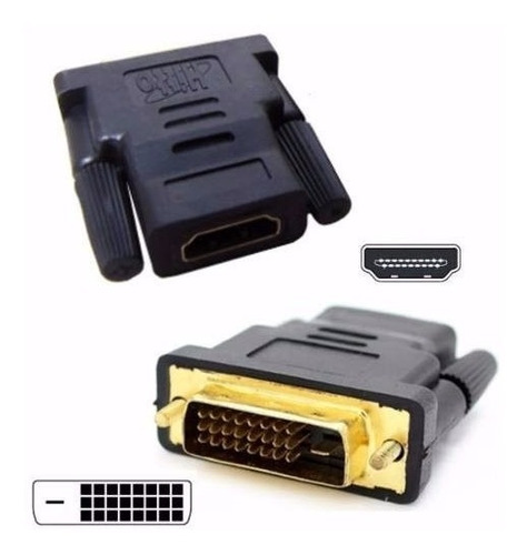 3 Adaptador Convertidor Dvi 24+1 Pines Macho A Hdmi Hembra