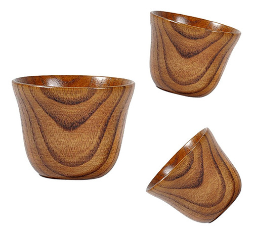 3 Pcs Taza En Madera De Azufaifo Para Café Cerveza Té Jug