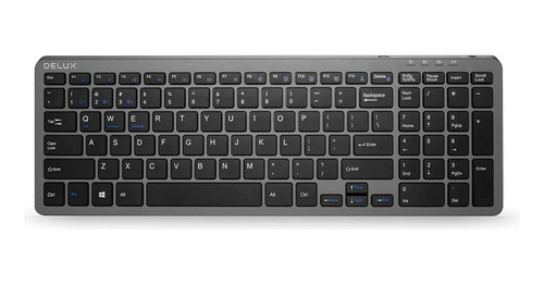 Teclado Delux K2203d Inalámb 2.4ghz, Bluetooth, Recargable  