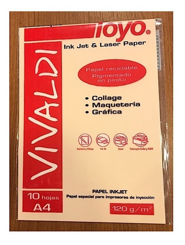 Hojas De Papel Presentacion Vivaldi Toyo X 10 120g Salmon