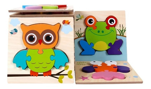 Rompecabezas Madera Para Niños Pack 6 Puzzles 3d