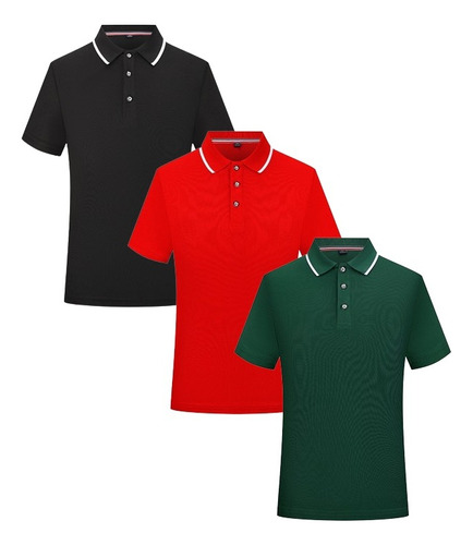 Paquete Kit De 3 Playeras Polo Casual Premium