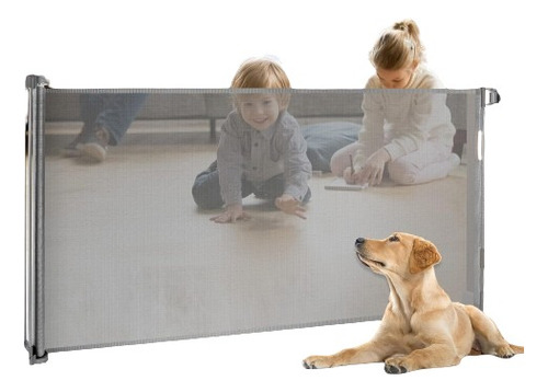 Puerta Retractil Para Perros Y Bebes 89 X 203cm - Gris