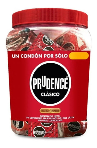Prudence Clasico Vitrolero C/50 Piezas Condones De Latex