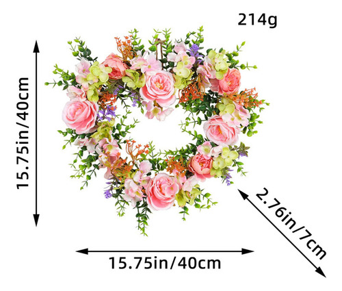Corona De Rosas Artificiales En Forma De Corazón Para El