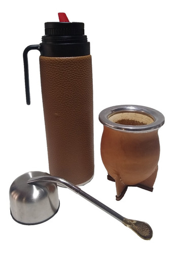 Combo Uruguayo Termo Pico Cebador Calidad + Mate Calabaza