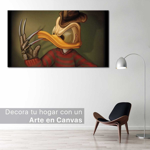 Cuadro Pato Donald Freddy Krueger Canvas  130x60