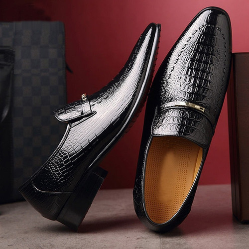 Zapatos De Charol Hombre Estampado Cocodrilo Tallas Grandes
