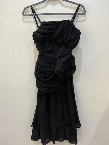 Vestido Negro Marca Las Oreiro Talle M