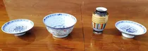 Comprar 3 Cuencos + Florero Porcelana Made In Japan Pintada A Mano