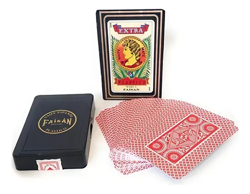 comprar Naipes Faisán Baraja Española Color roja Plastificada